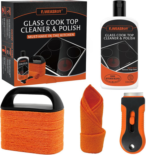 Glass stove top cleaner kit - stove,