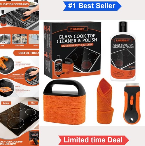 Glass stove top cleaner kit - top,