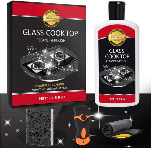Glass stove top cleaner kit - glass,